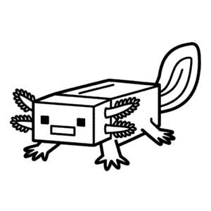 Tekening Minecraft Axolotl