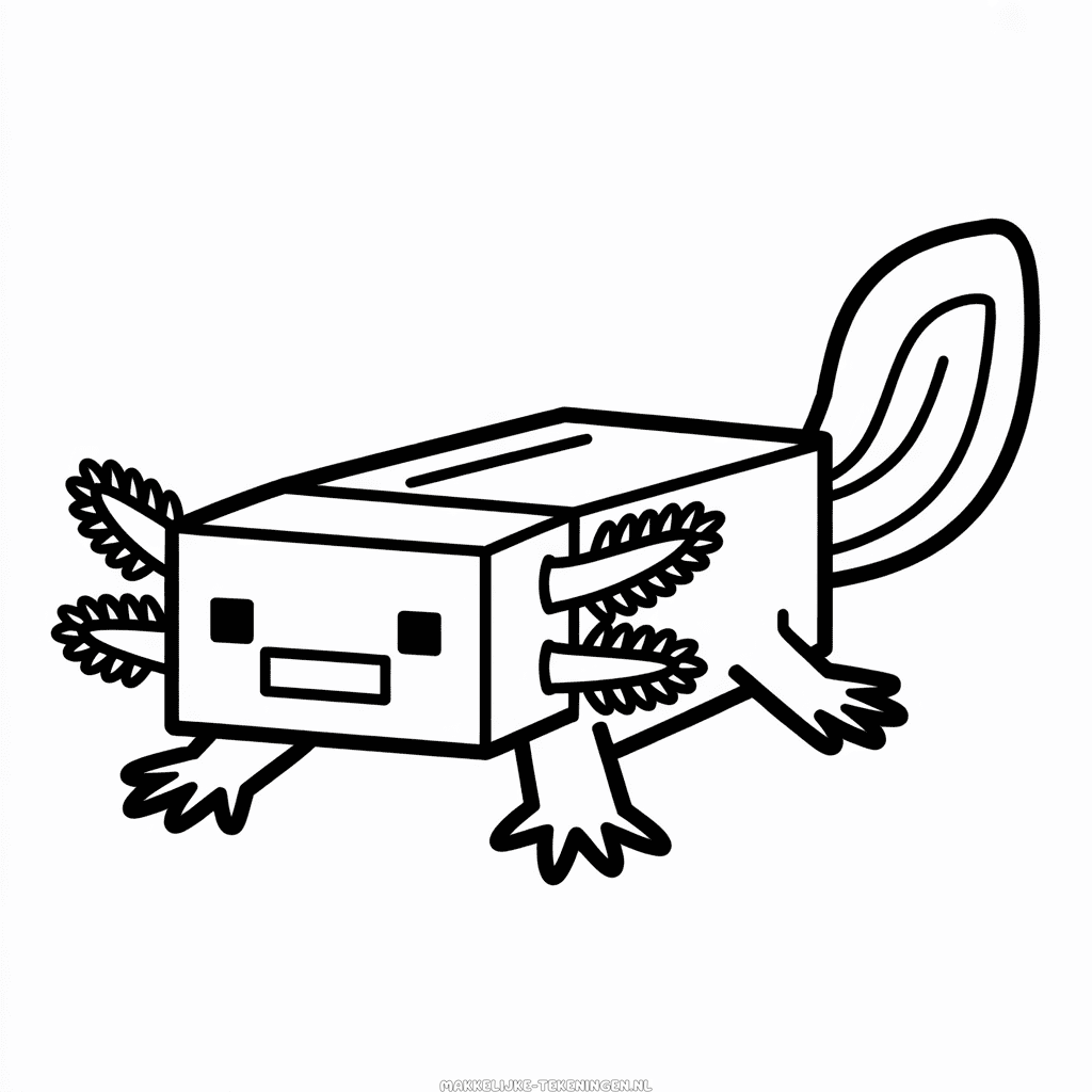 Tekening Minecraft Axolotl