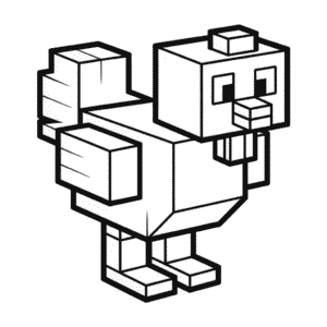 Tekening Minecraft Kip
