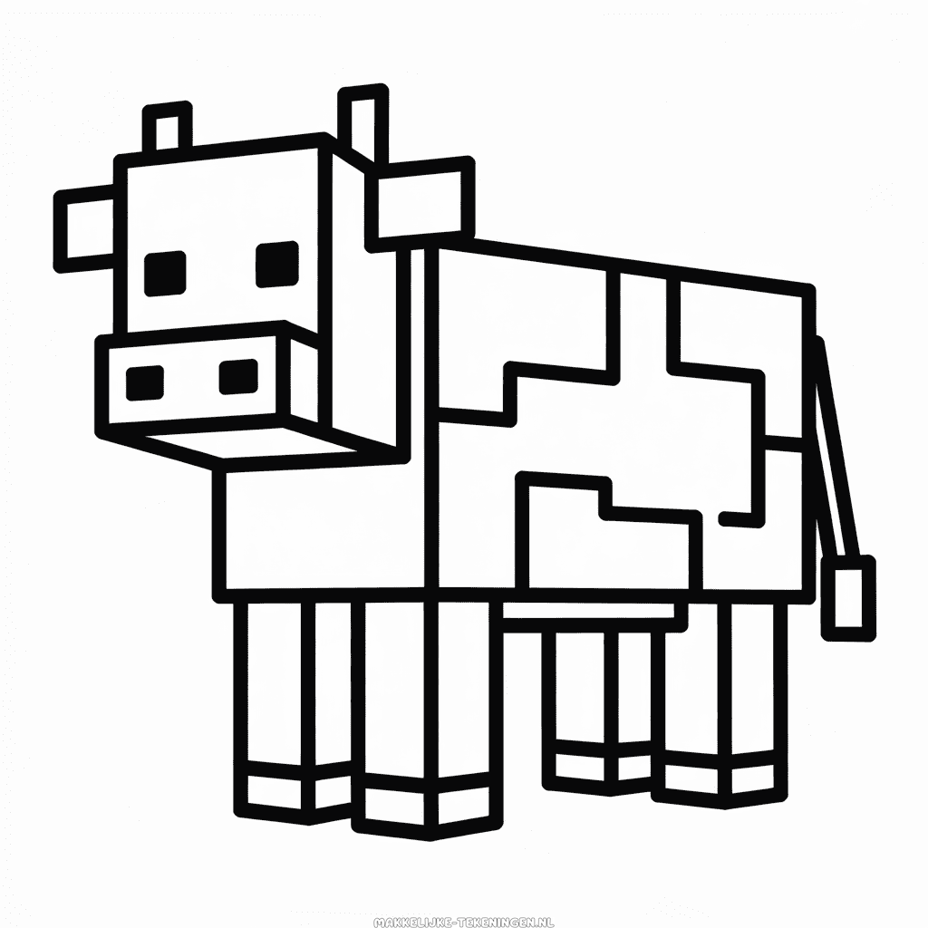 Tekening Minecraft Koe