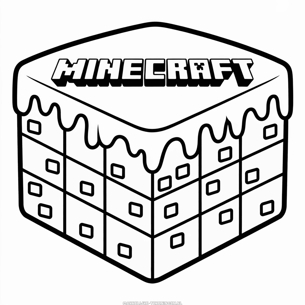 Tekening Minecraft Taart