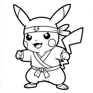 Tekening Ninja Pikachu