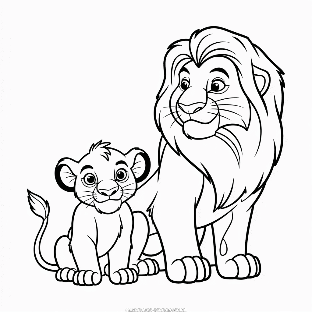 Tekening Personages uit De Leeuwenkoning
