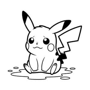 Tekening Pikachu huilt