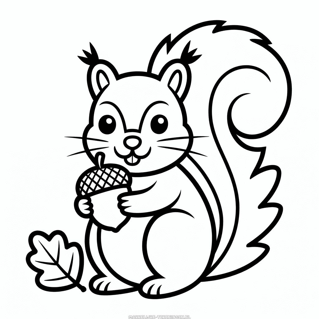 Tekening Schattig Herfstdier
