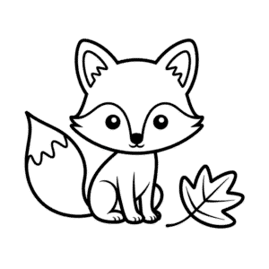 Tekening Schattige Herfst Vos