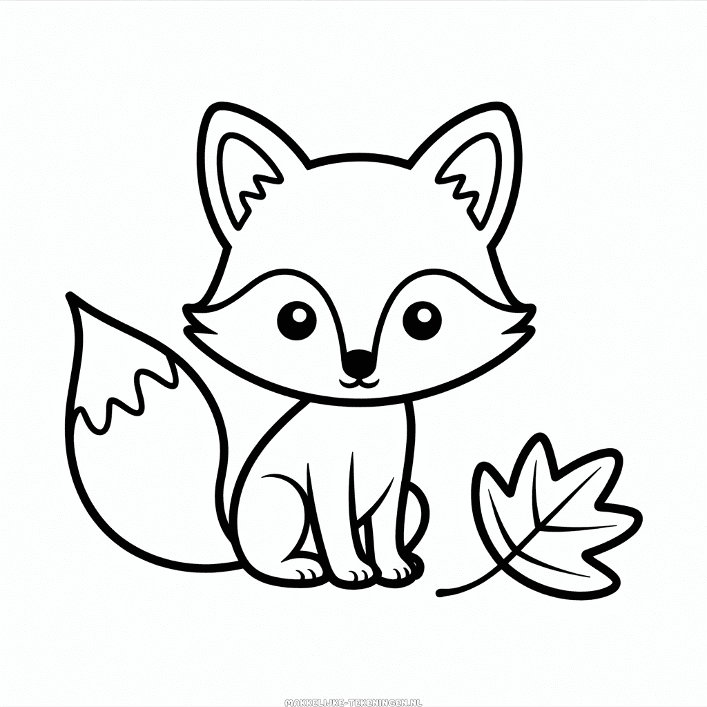 Tekening Schattige Herfst Vos