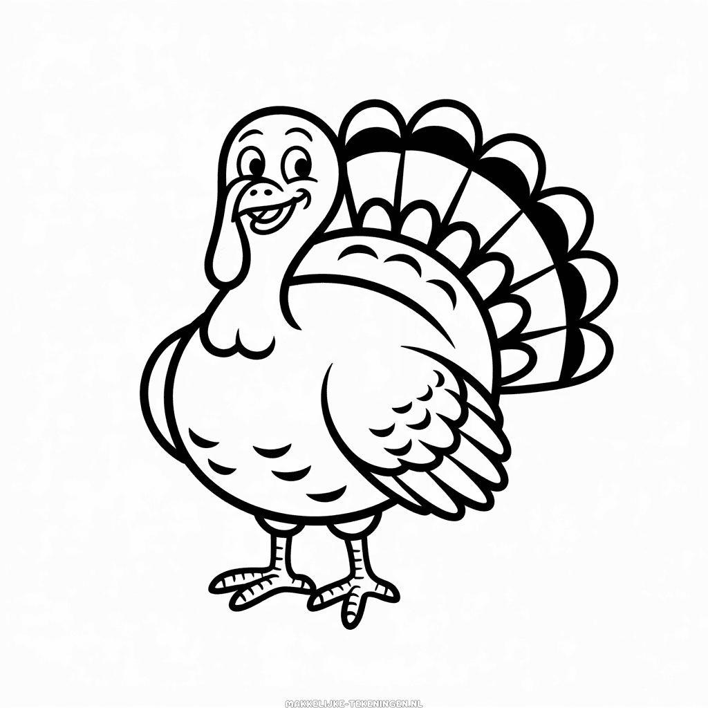Tekening Schattige kalkoen