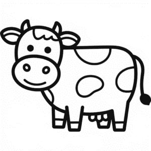 Tekening Schattige koe