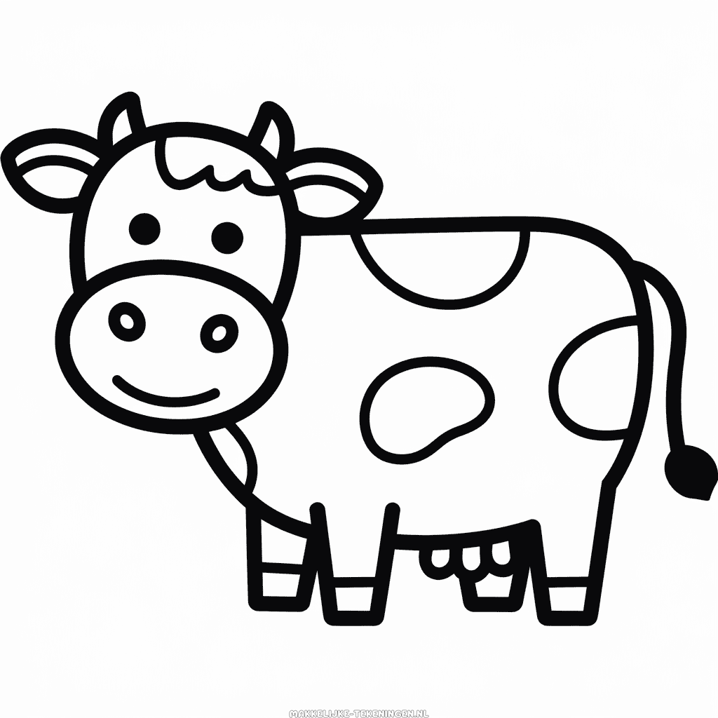 Tekening Schattige koe