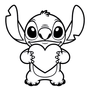 Tekening Stitch met Hart