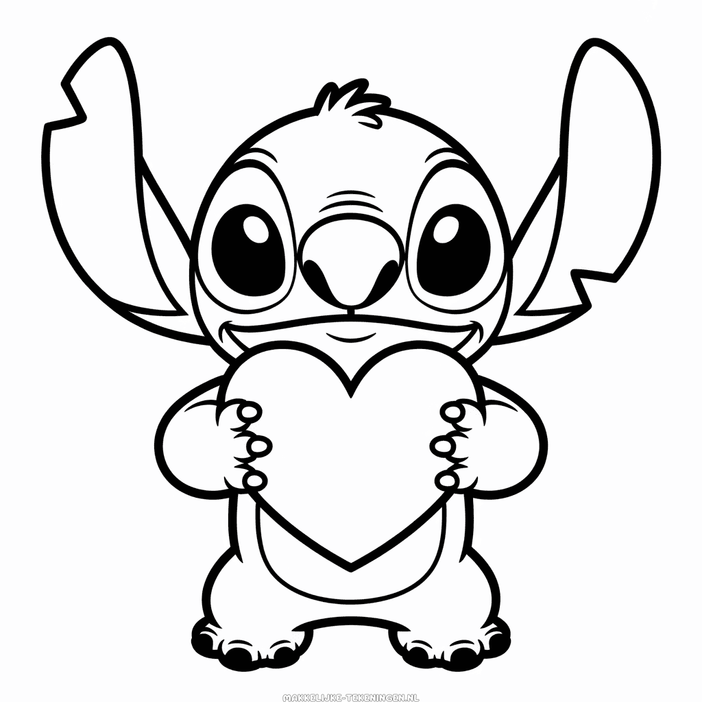 Tekening Stitch met Hart