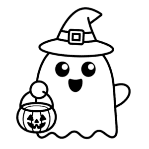 Tekening Vrolijke Halloween Geest
