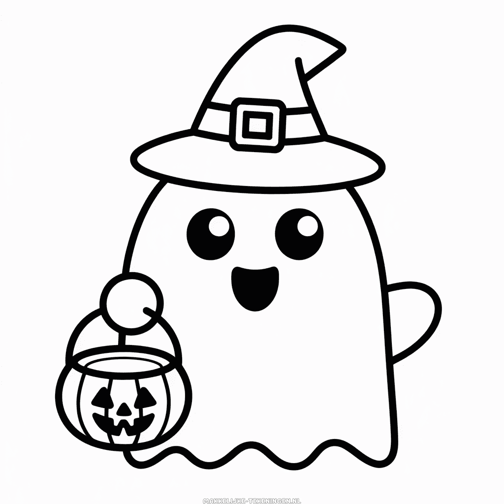 Tekening Vrolijke Halloween Geest