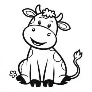 Tekening Zittende koe