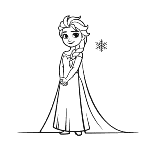 Tekening Zwart en Wit Elsa