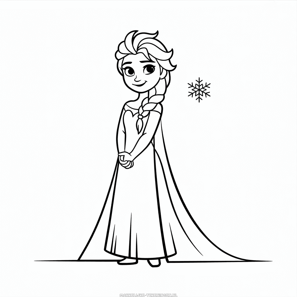 Tekening Zwart en Wit Elsa
