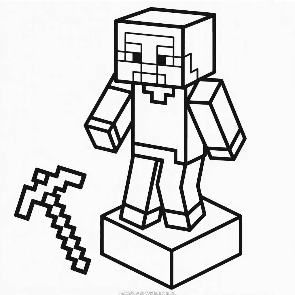 Tekening 3D Minecraft