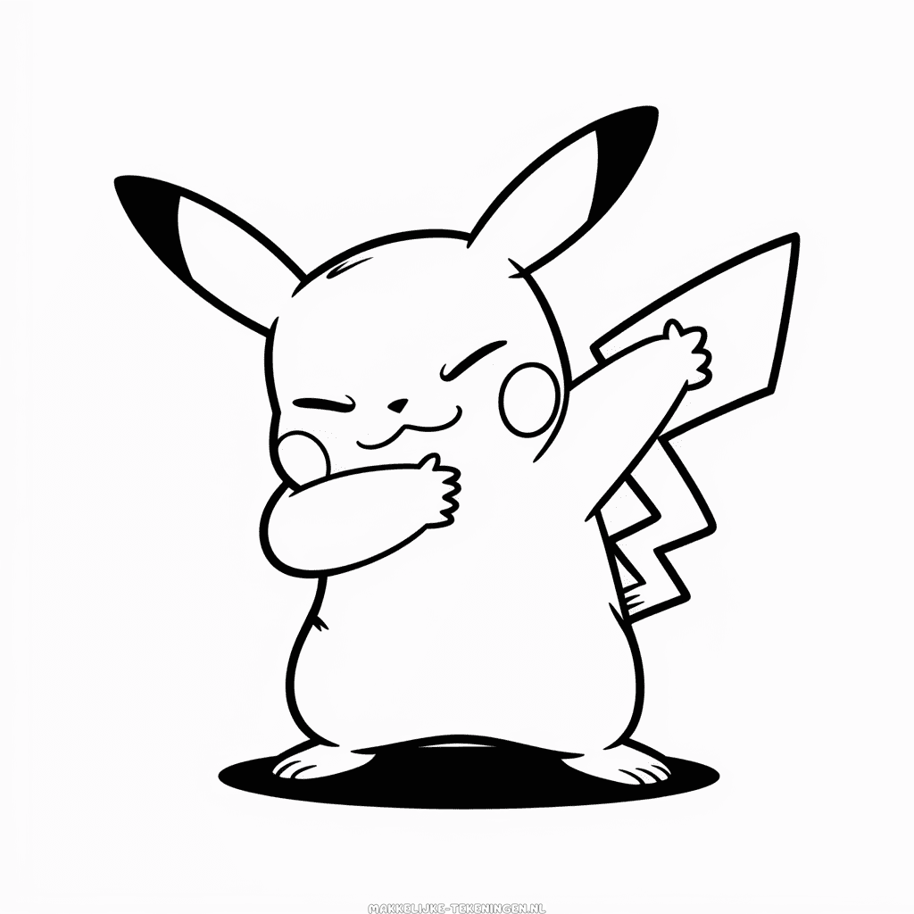 Tekening Dabbing Pikachu