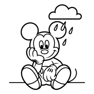 Tekening Droevige Mickey