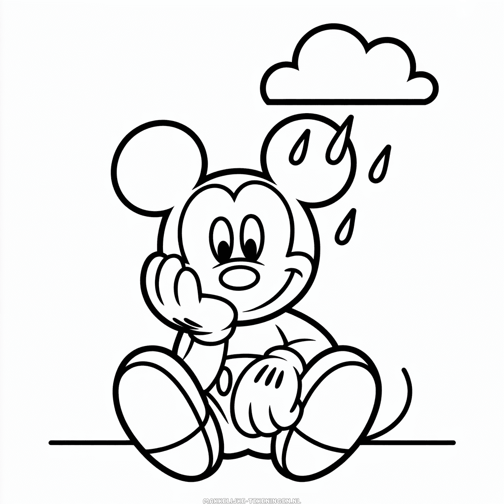 Tekening Droevige Mickey