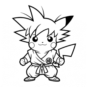 Tekening Goku Pikachu