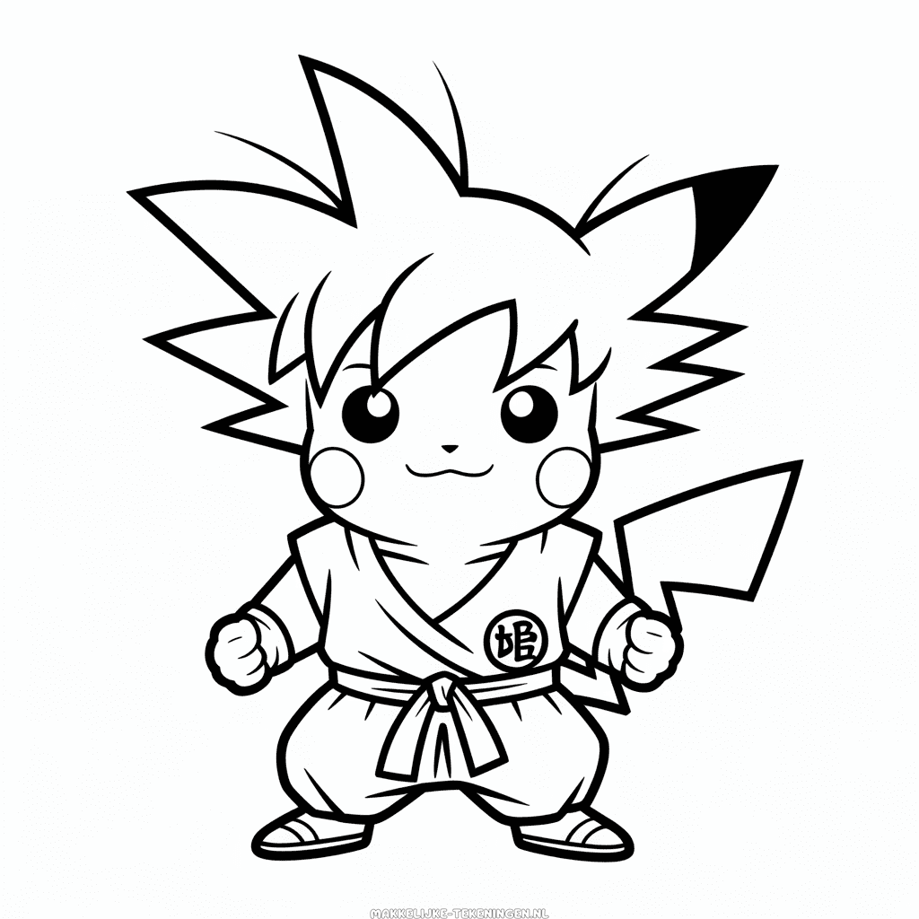 Tekening Goku Pikachu