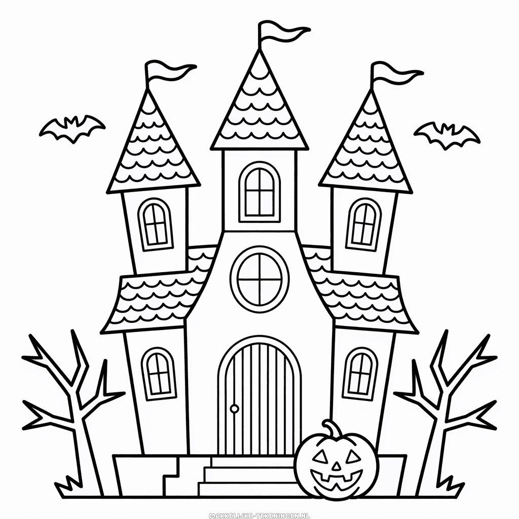 Tekening Halloween Kasteel