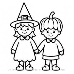 Tekening Halloween Koppel