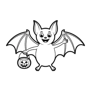 Tekening Halloween Vleermuis