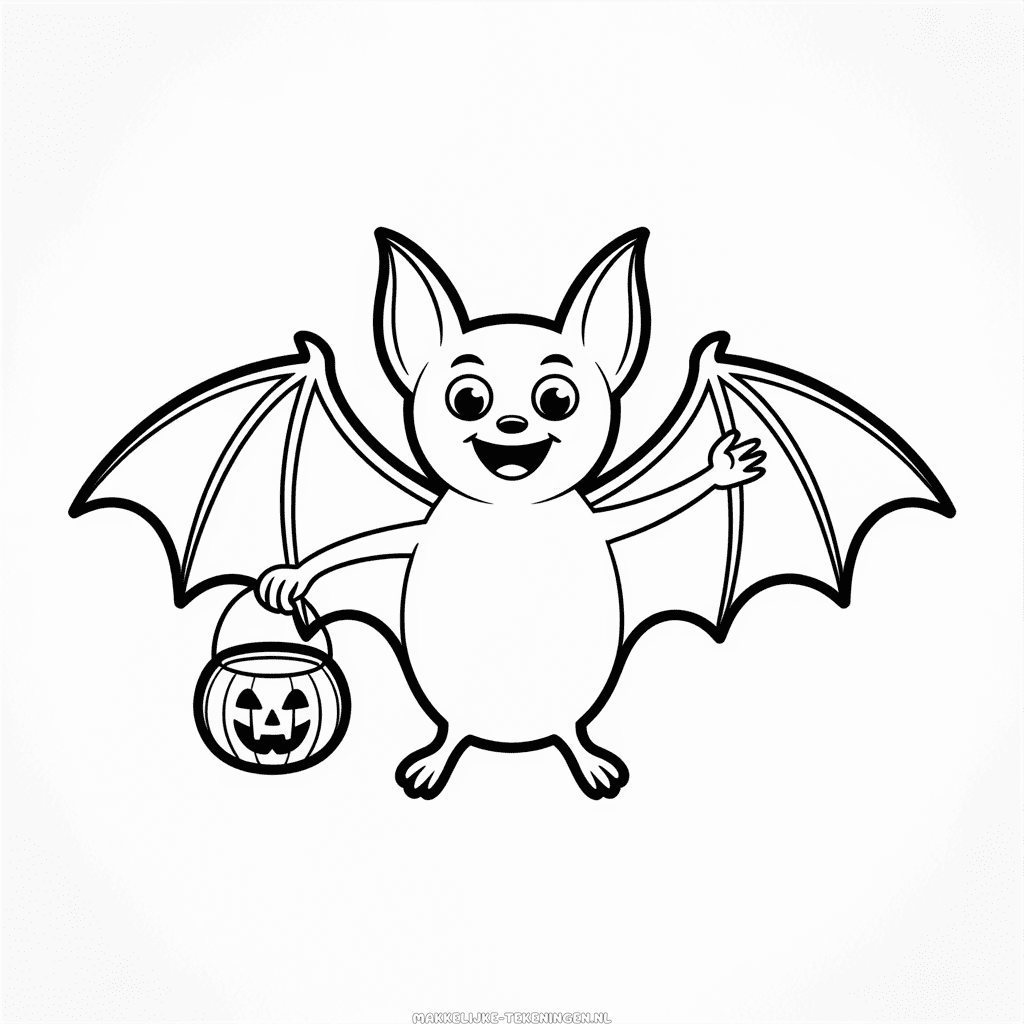 Tekening Halloween Vleermuis