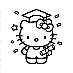 Tekening Hello Kitty Afstuderen
