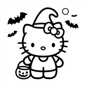 Tekening Hello Kitty Halloween