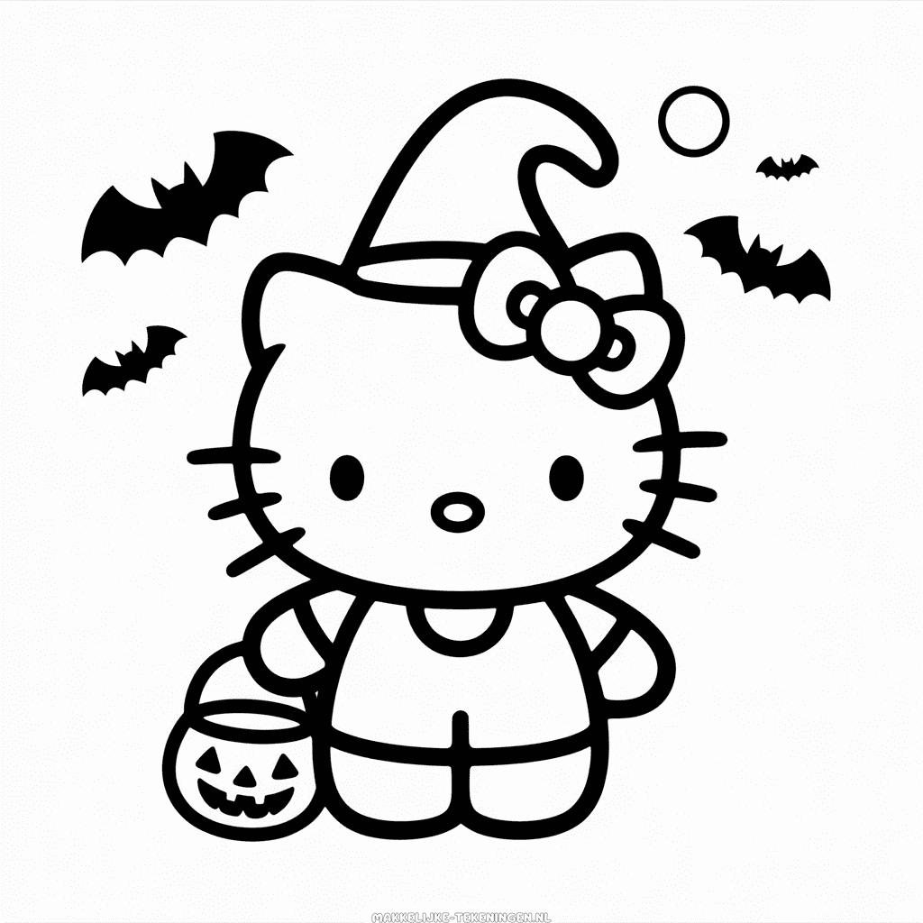 Tekening Hello Kitty Halloween