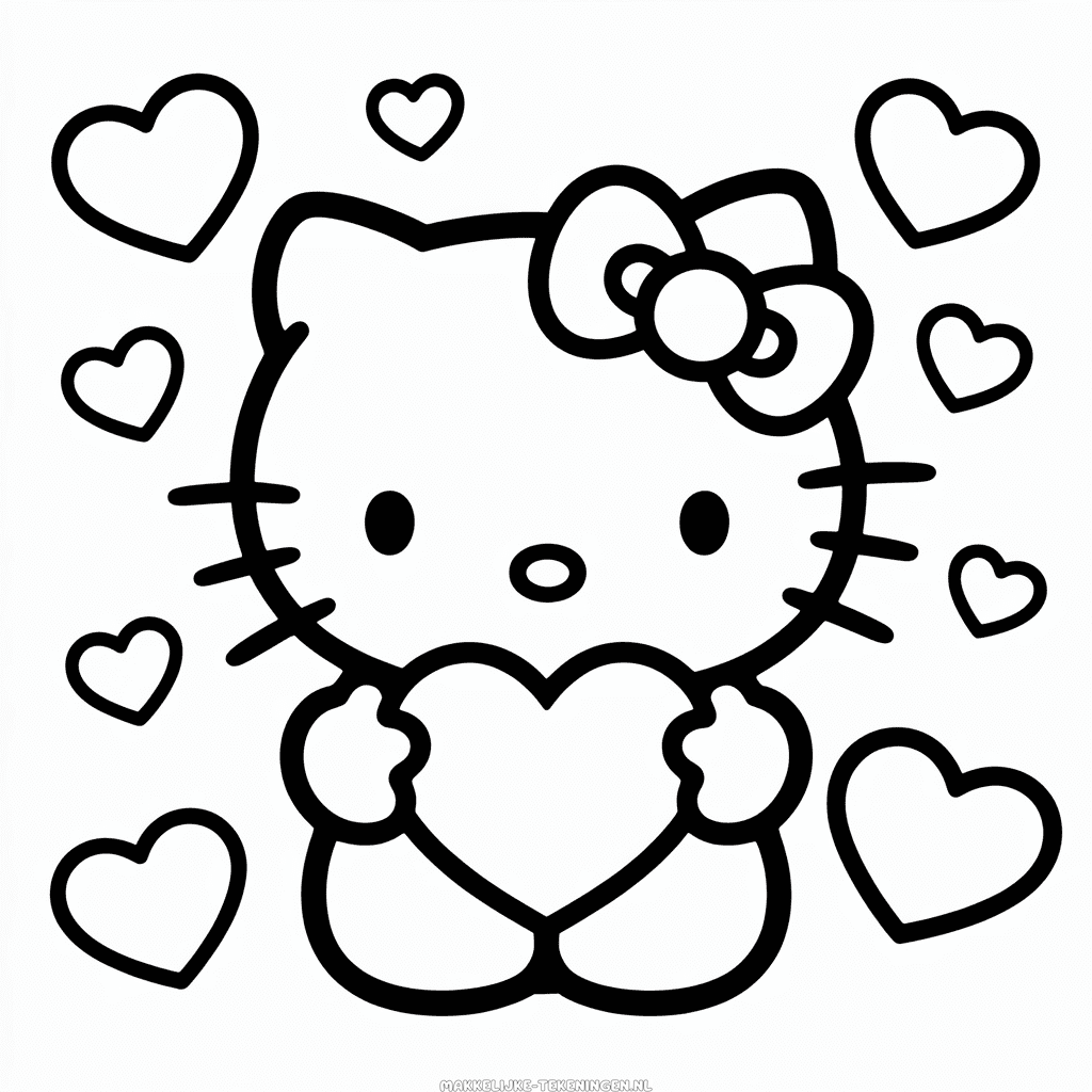 Tekening Hello Kitty Liefde