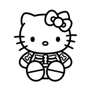 Tekening Hello Kitty Skelet