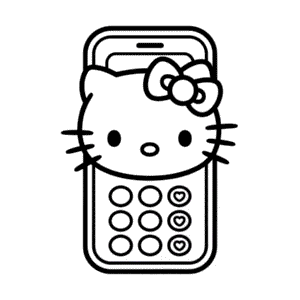 Tekening Hello Kitty Telefoon