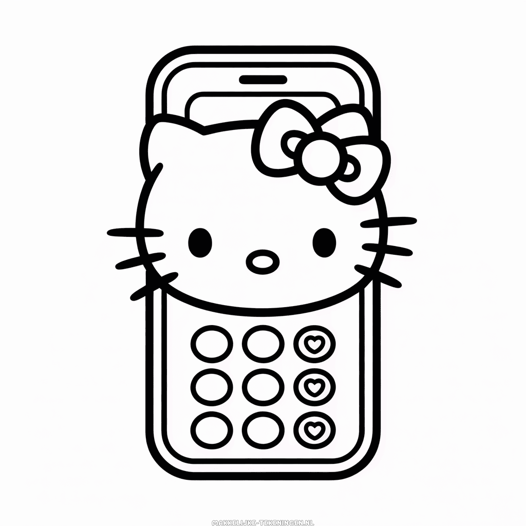Tekening Hello Kitty Telefoon