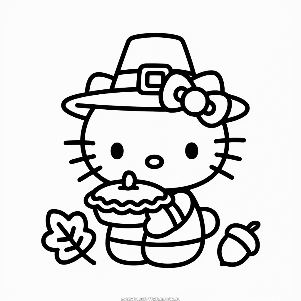 Tekening Hello Kitty Thanksgiving