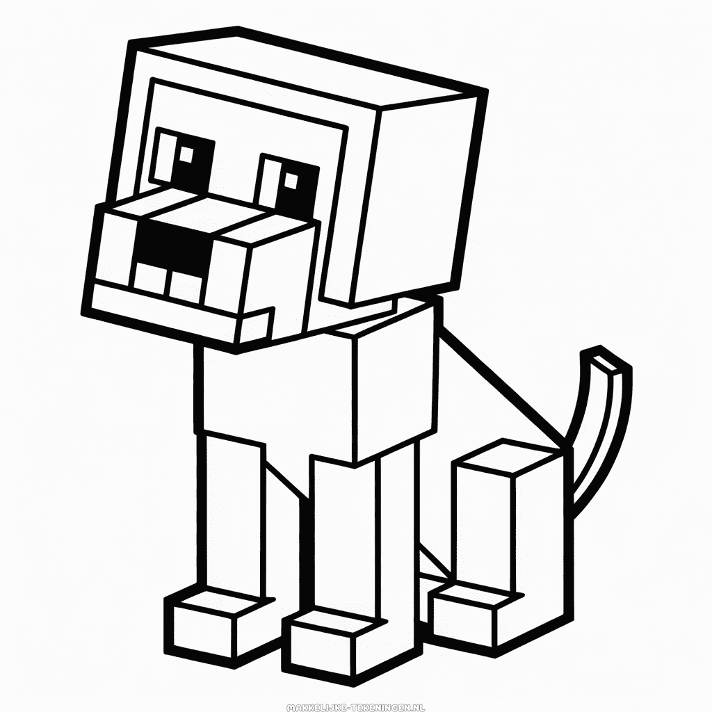 Tekening Hond Minecraft