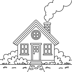 Tekening Huis in de Herfst