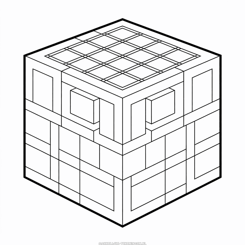 Tekening Knutseltafel Minecraft