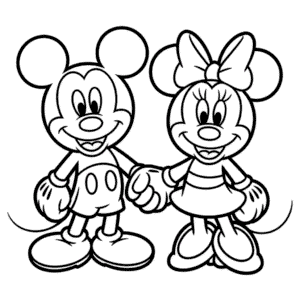 Tekening Mickey en Minnie