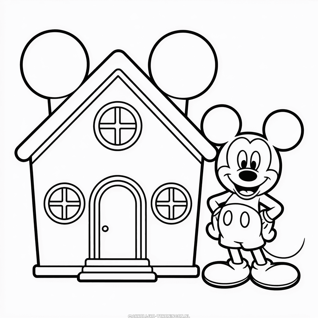 Tekening Mickey en zijn Huis