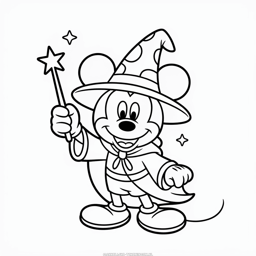 Tekening Mickey Tovenaar