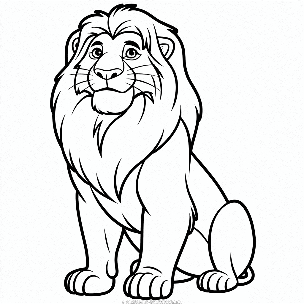 Tekening Mufasa uit De Leeuwenkoning
