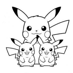 Tekening Pikachu Familie