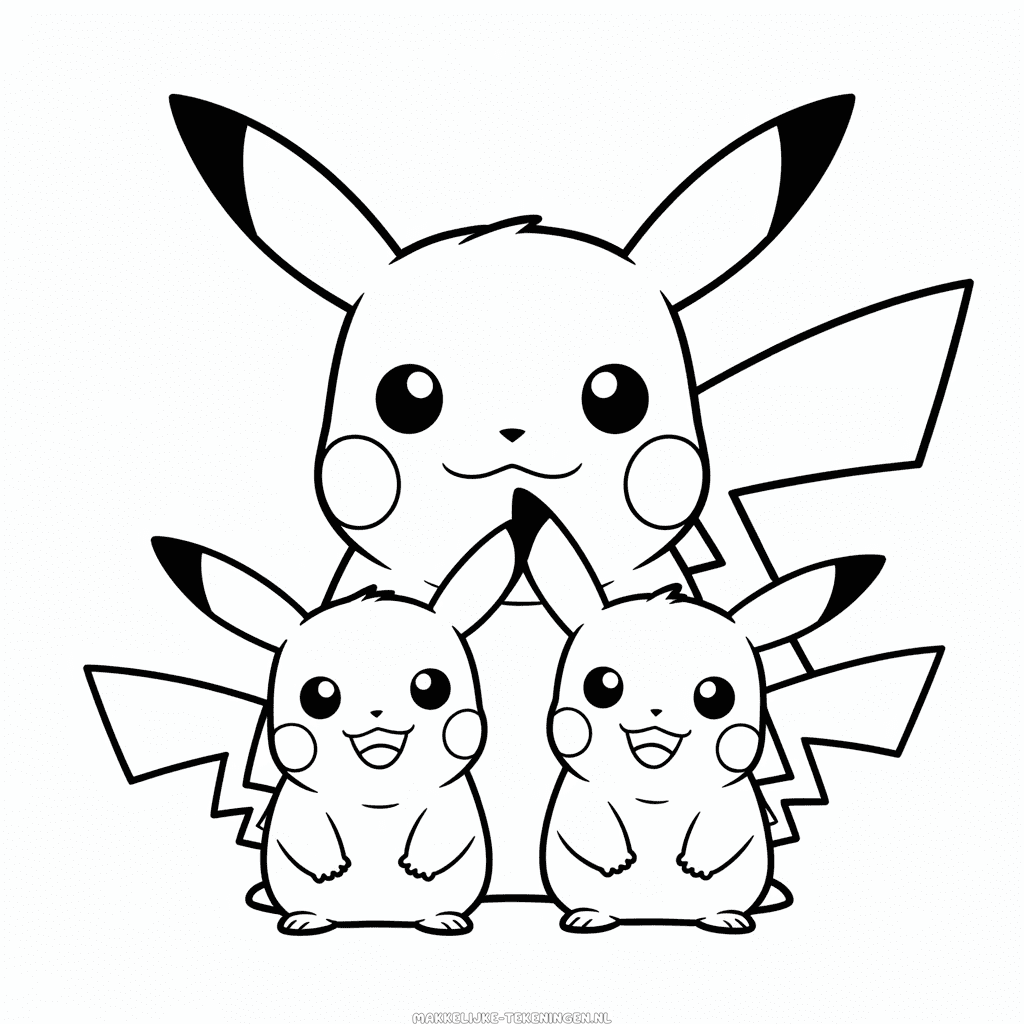 Tekening Pikachu Familie