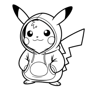 Tekening Pikachu in Hoodie
