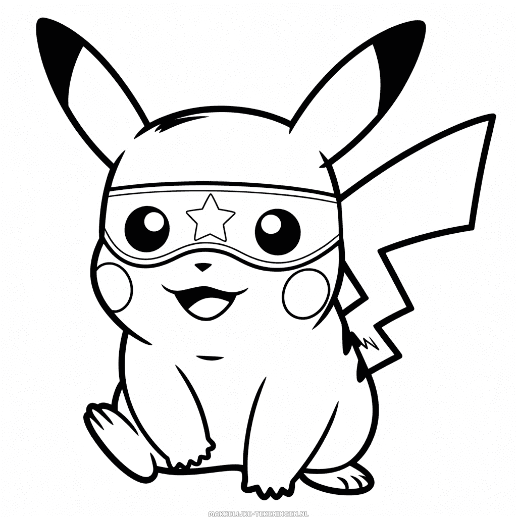 Tekening Pikachu met Masker
